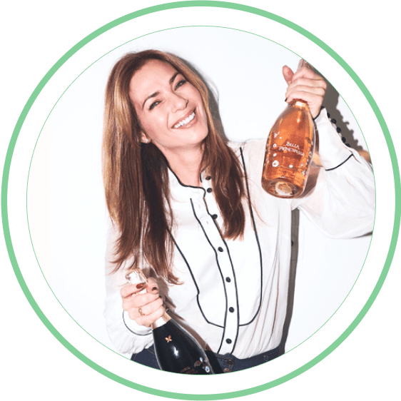 Crowdfunding: Natalie Goldstein, Prosecco Venture's Brand Ambassador, holding a bottle of Bella Principessa Premium Prosecco DOC Rose
