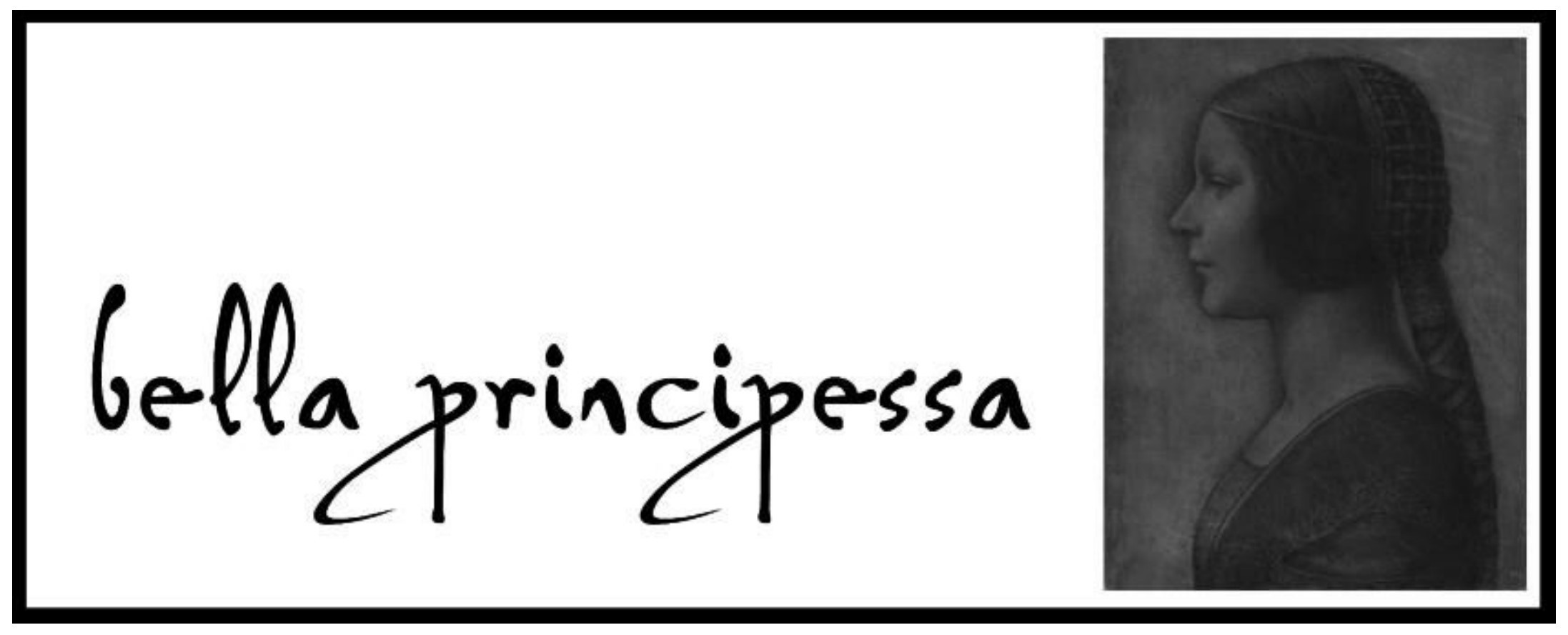 Bella Principessa Prosecco-Flasche mit Etikett mit der eingetragenen Marke des Gemäldes.