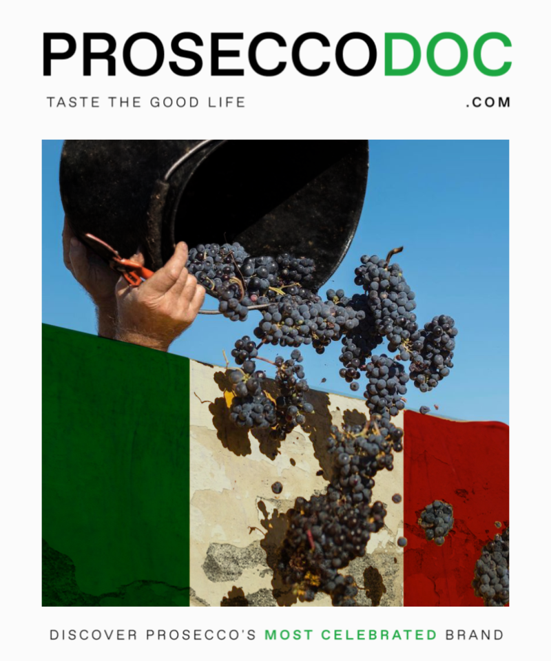 Prosecco DOC - Prosecco Brands - Michael Goldstein - Italian Culture - Community - Tricolore Flag - Grape Harvest