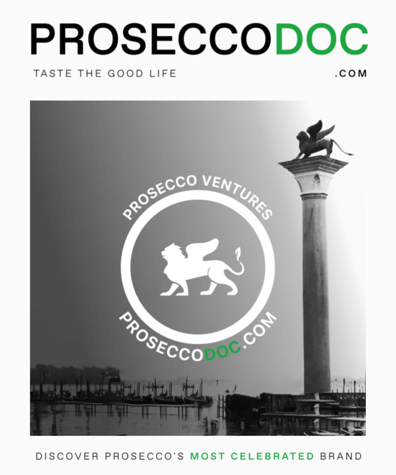 Prosecco DOC - Prosecco Ventures Famous Winged Lion of Veneto Logo