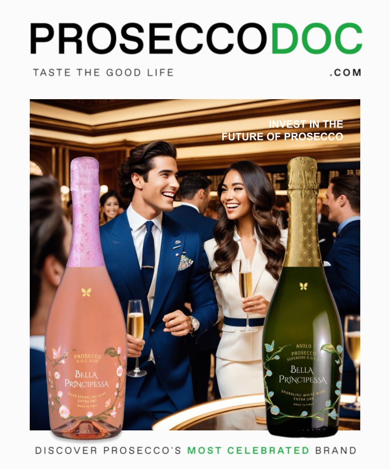 Beautiful people toasting investment with Bella Principessa Prosecco.